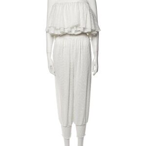 Misa Los Angeles strapless  off shoulder  white jumpsuit